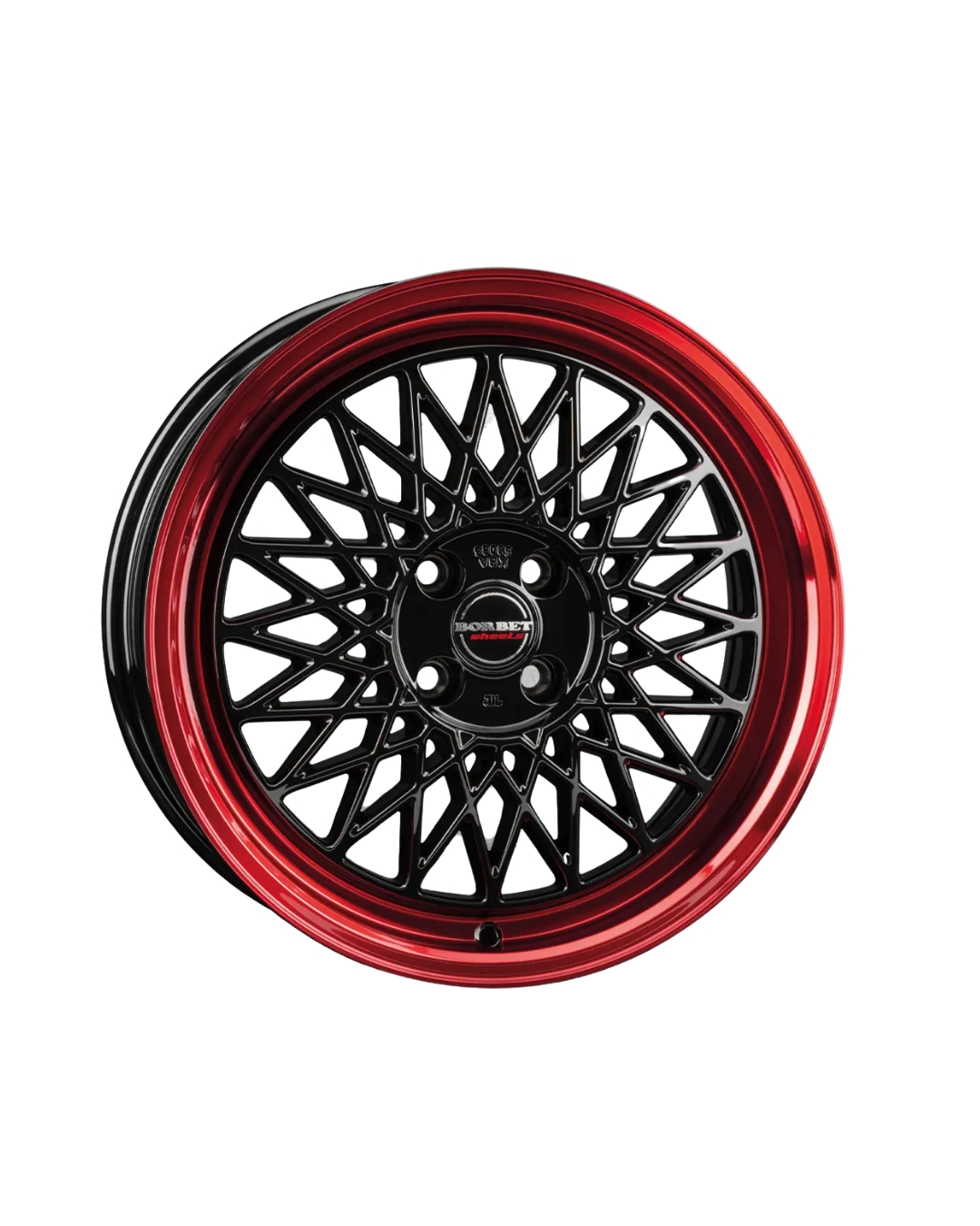 JANTE BORBET B 7X17 ET38 4X100 BLACK RIM RED 64 - Imagem Secundária 1
