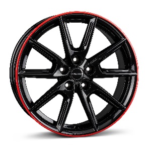JANTE BORBET LX18 8X18 ET48 5X114,3 BLACK GLOSSY RIM RED 72,5