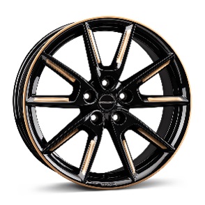 JANTE BORBET LX18 8X18 ET48 5X114,3 BLACK GLOSSY GOLD SPOKE RIM 72,5 - Imagem Secundária 1