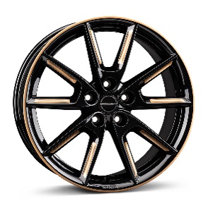 JANTE BORBET LX19 8X19 ET50 5X112 BLACK GLOSSY GOLD SPOKE RIM 66,5 - Imagem Secundária 1