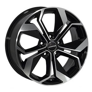 JANTE BK5168 7X17 ET45 5X114.3 BLACK POLISHED 66.1