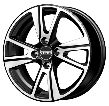 JANTE VIPER 5,5 X14 ET38 4X100 V-27 BLACK POLISHED 67.1 - Imagem Secundária 1
